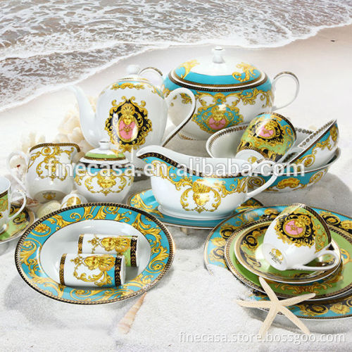 10.5 Inches Luxury Fine Hyper White Porcelain Ceramic Embossing Plate of Sea Goddness